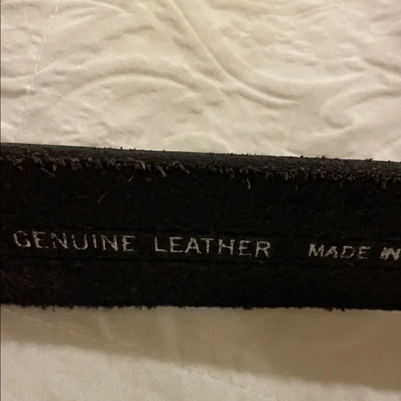 J. Jill Black Studded Leather Belt with Silver-Tone Buckle. M/L - Picture 3 of 5